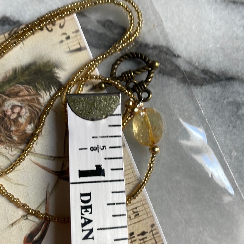 citrine gemstone necklace seed beads necklace - Picture 8 of 16